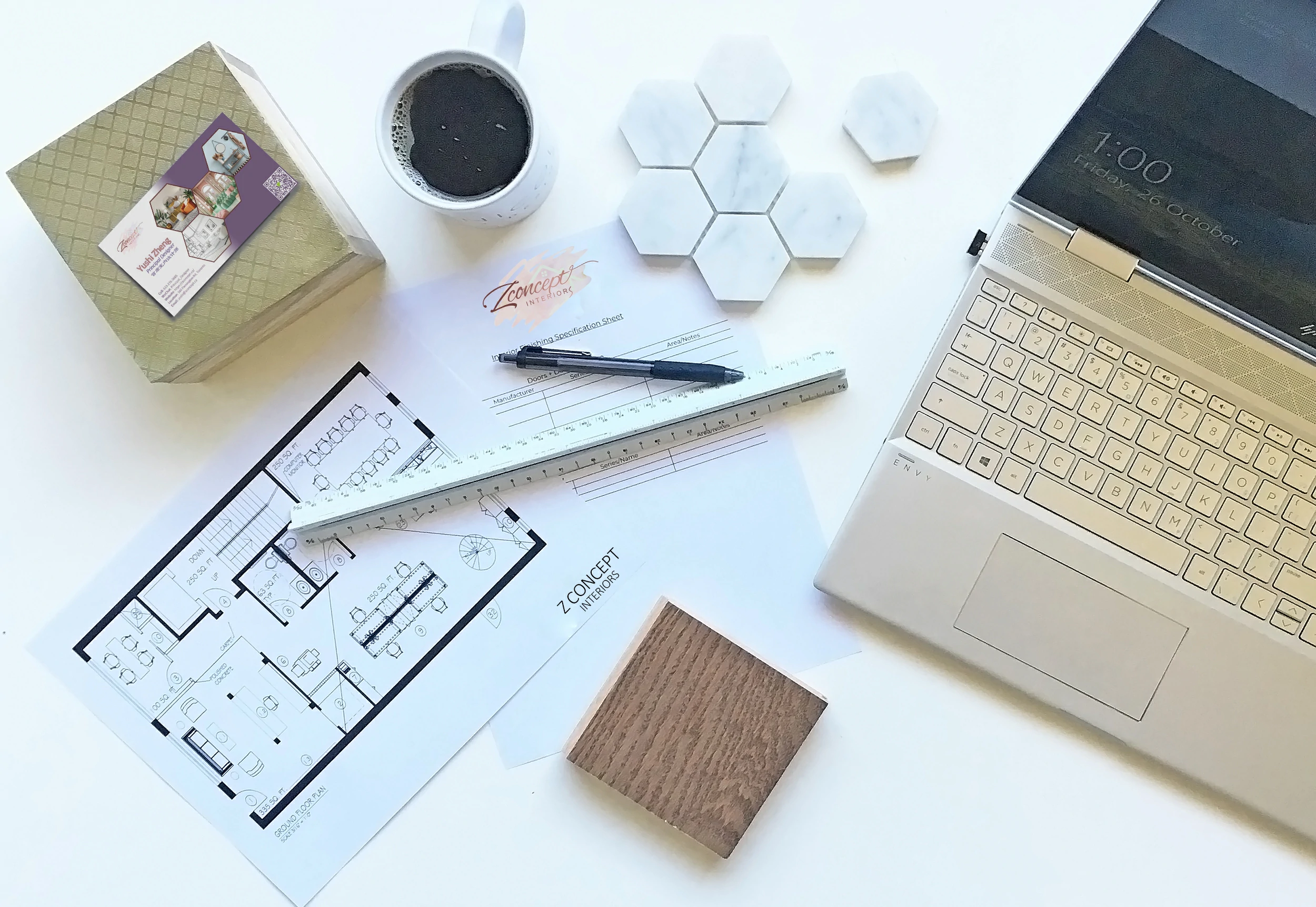 design desk of Yushi