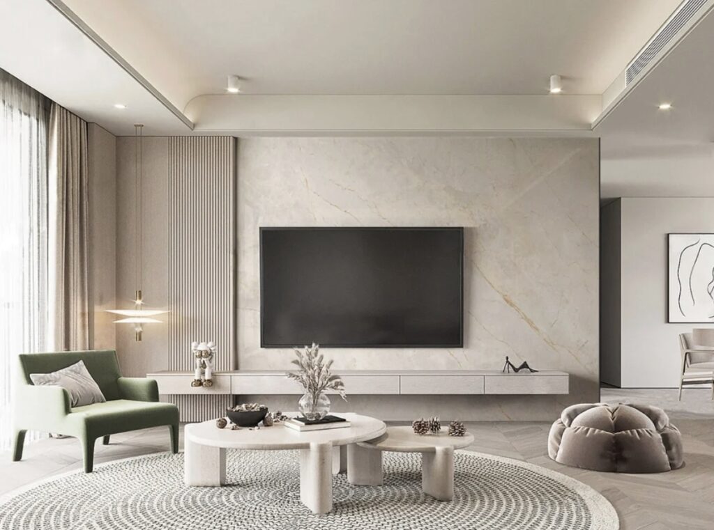 natural stone in interior designed by Yushi