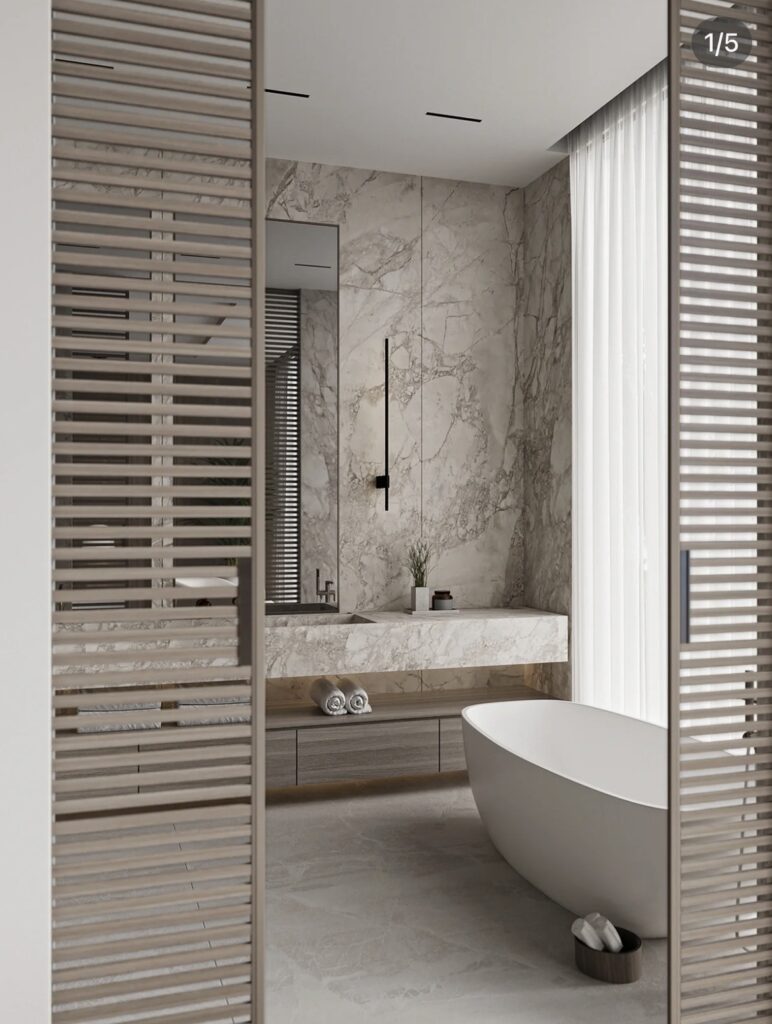 natural stone in interior designed by Yushi