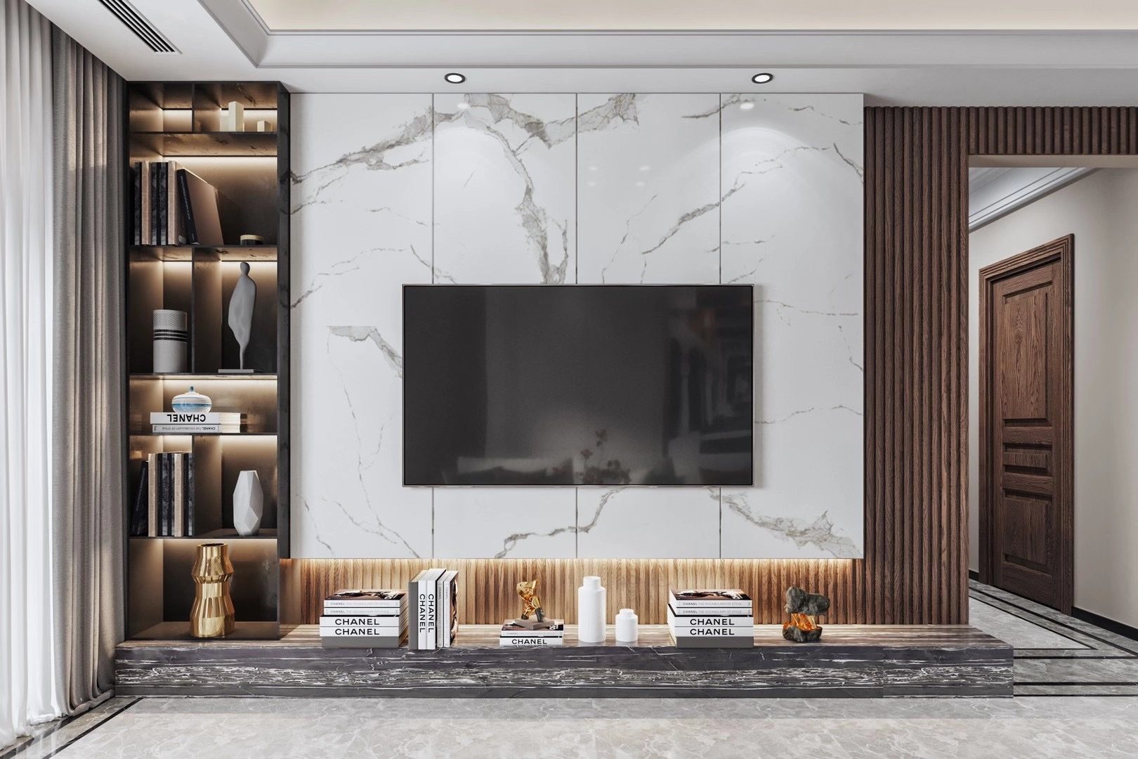 excellent feature wall designed by Yushi