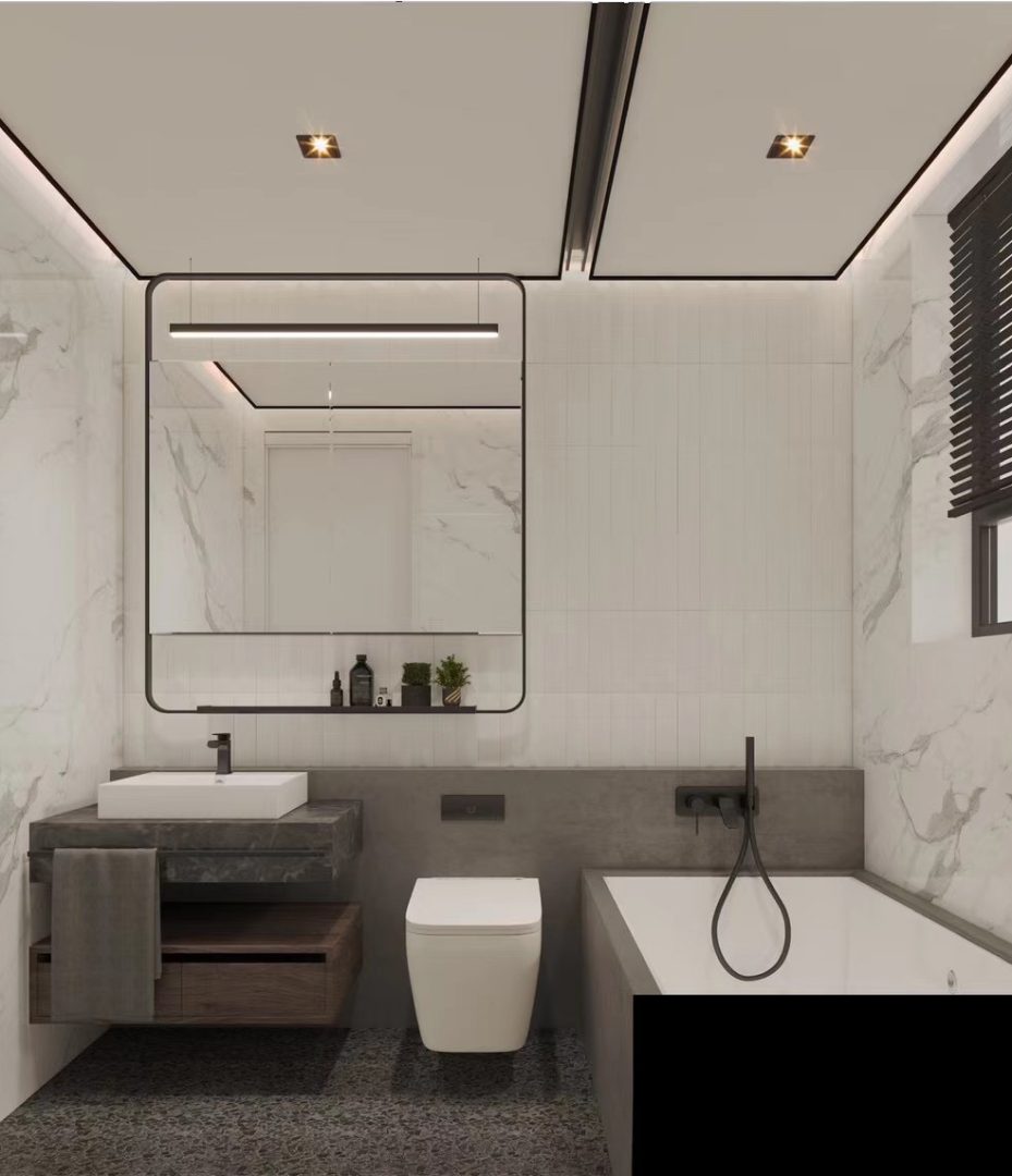 minimalistic modern master ensuite designed by Yushi