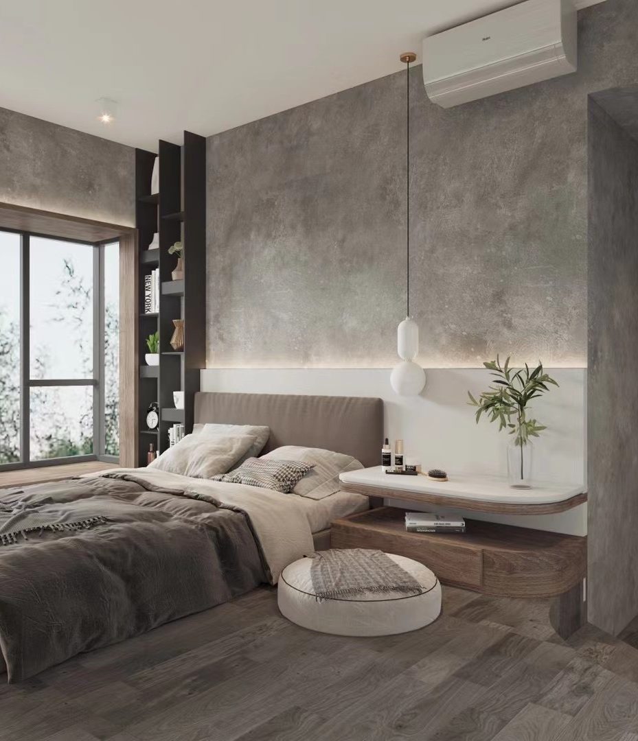minimalistic/industrial bedroom designed by Yushi