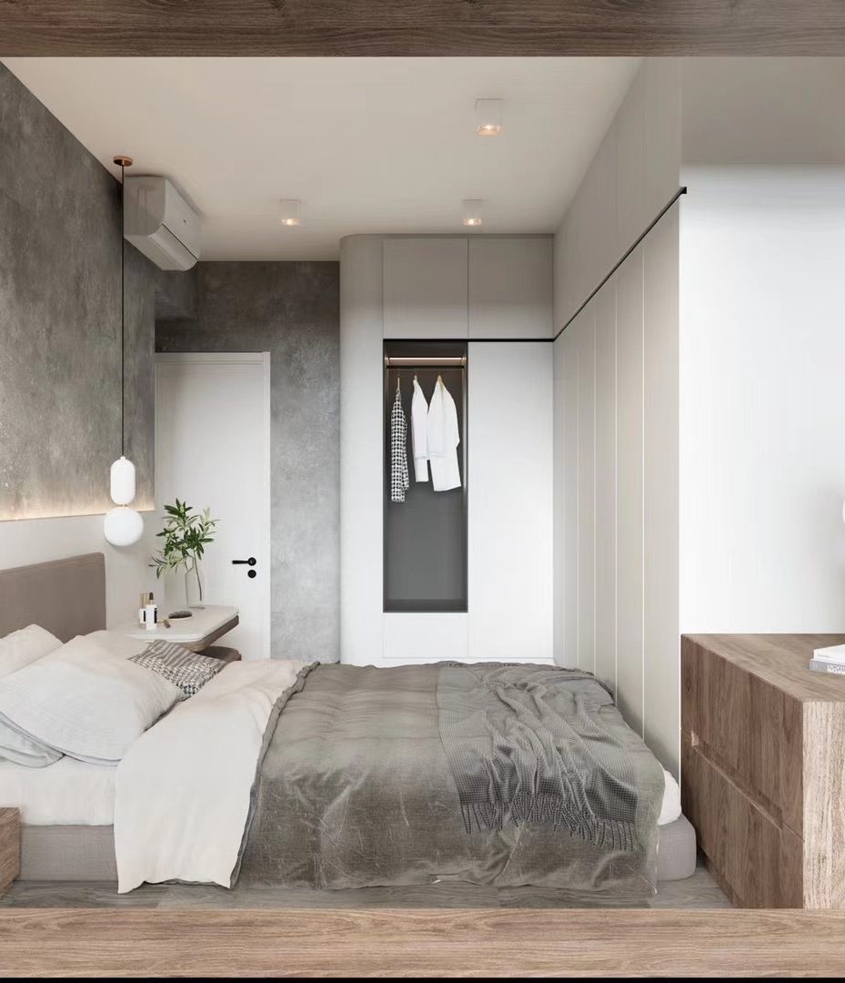 minimalistic small bedroom designed by Yushi