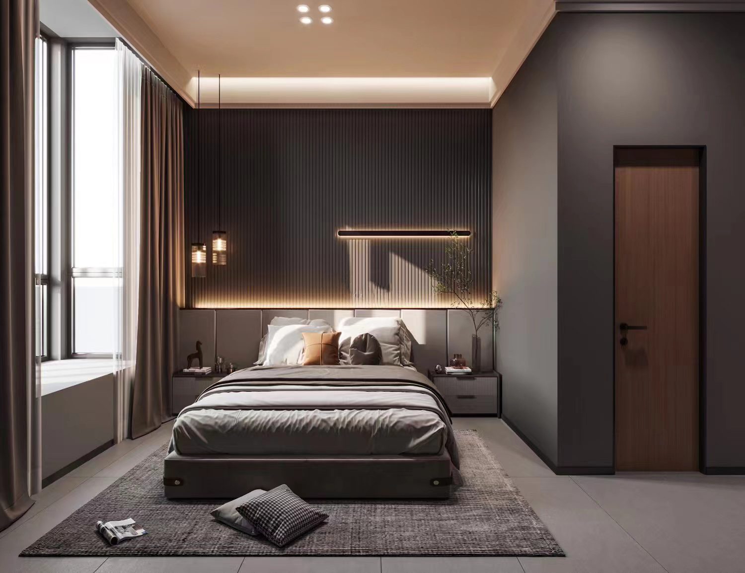 modern affordable luxury guest bedroom designed by Yushi
