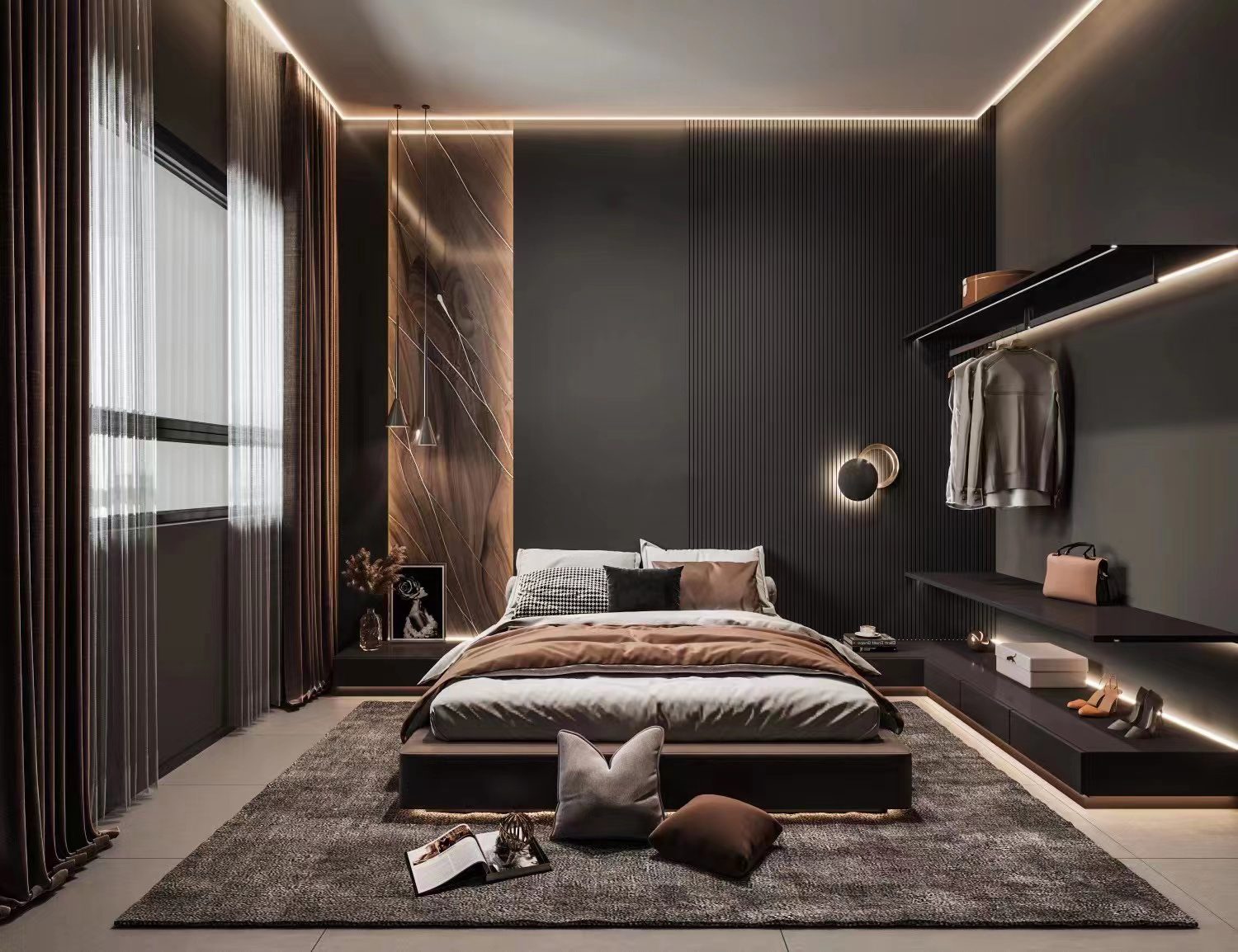modern affordable luxury bedroom designed by Yushi